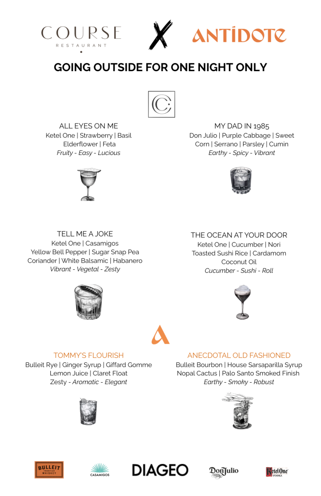 Westin x COURSE Collab Menu
